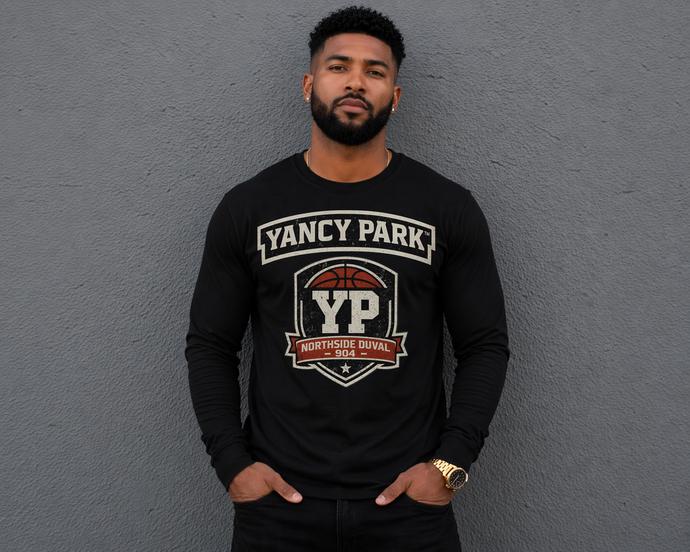 Yancy Park™ Northside Duval 904 Long Sleeve Tee – Black & White Collection