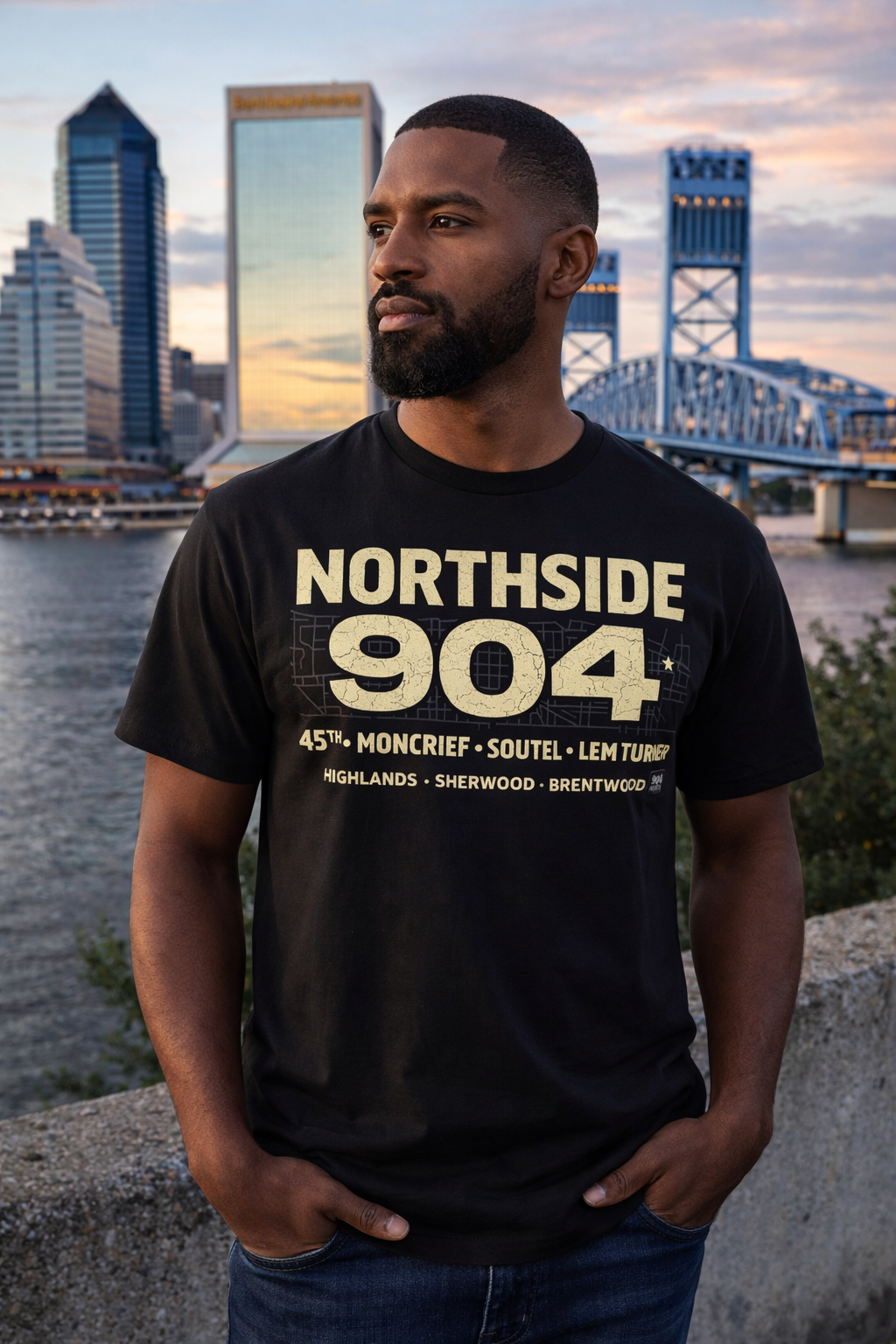 Northside 904 Tee with Jacksonville neighborhood names in bold graphic streetwear design