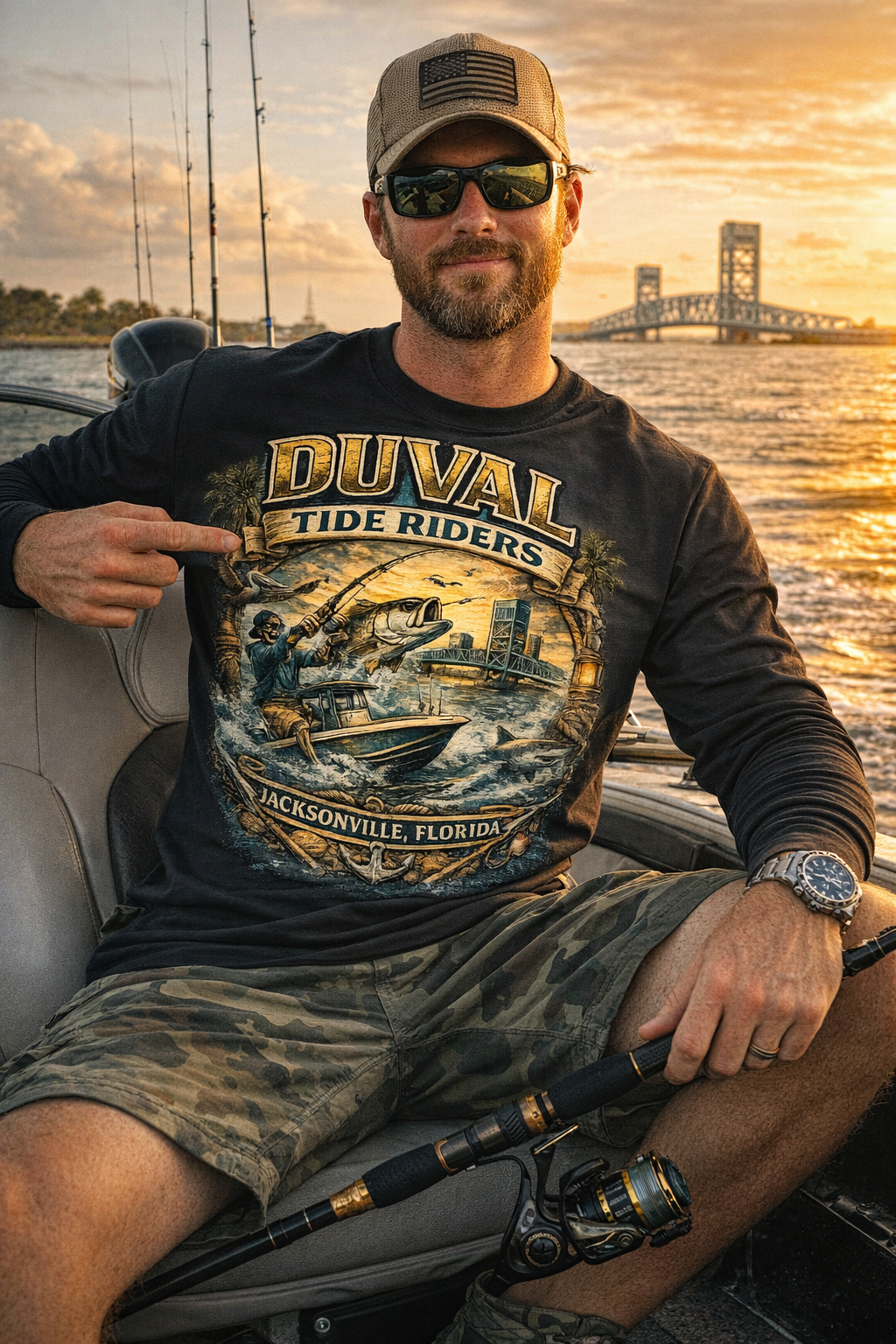 Duval Tide Riders Long Sleeve Shirt – Jacksonville Fishing & River Life Tee