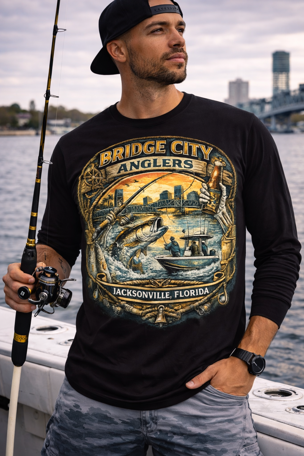 Bridge City Anglers Long Sleeve T-Shirt – Dockside Tradition, Built for the 904