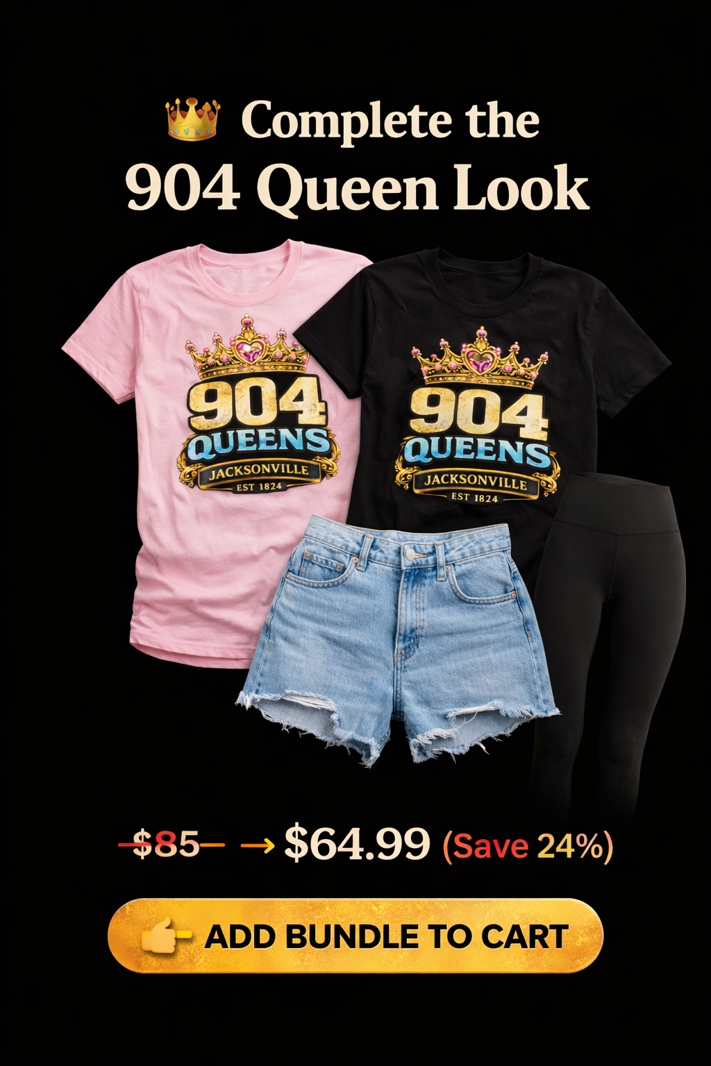 904 Queens Jacksonville Crown Tee – Luxury Streetwear Statement