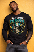 RAISED IN DUVAL™ Skull Helmet Tee – Jacksonville Culture Edition
