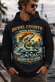 White Heavy Duty Duval County "River kings" Hoodie