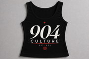 904 Culture Women’s Signature Ribless Tank Top with ribbed stretch fabric, sleeveless cut, and minimalist front graphic