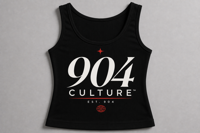 904 Culture Women’s Signature Ribless Tank Top with ribbed stretch fabric, sleeveless cut, and minimalist front graphic
