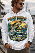 White Heavy Duty Duval County "River kings" Hoodie