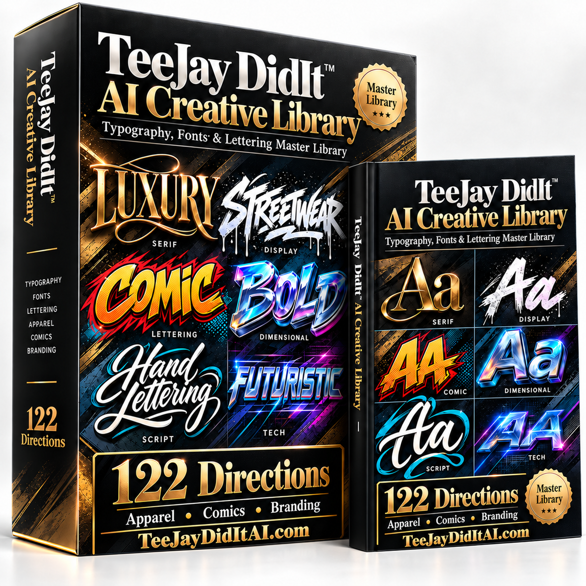 AI Typography, Fonts & Lettering Master Library — TeeJay DidIt™ AI Creative Library — TeeJayDidItAI.com