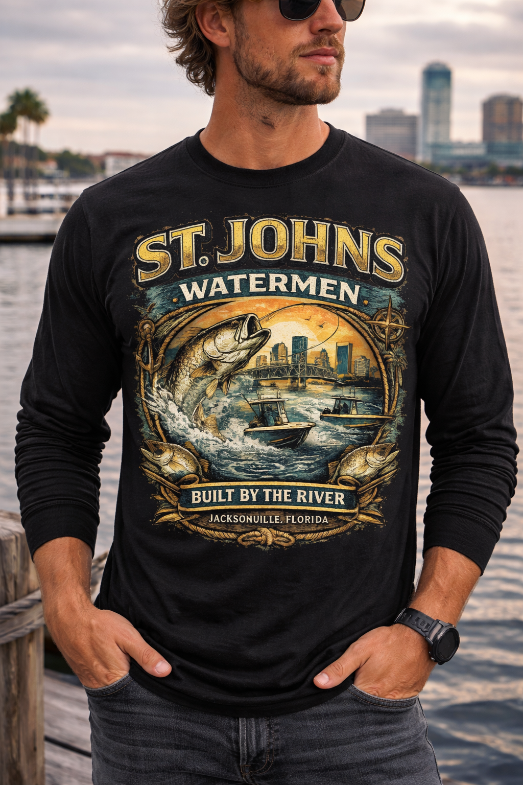 St. Johns Watermen Long Sleeve T-Shirt – Built by the River, Defined by the 904