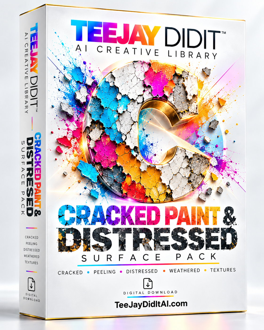 Cracked Paint & Distressed Surface Pack — TeeJay DidIt™ AI Creative Library — TeeJayDidItAI.com