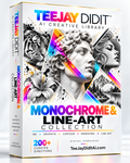 Monochrome & Line-Art Collection — TeeJay DidIt™ AI Creative Library — TeeJayDidItAI.com