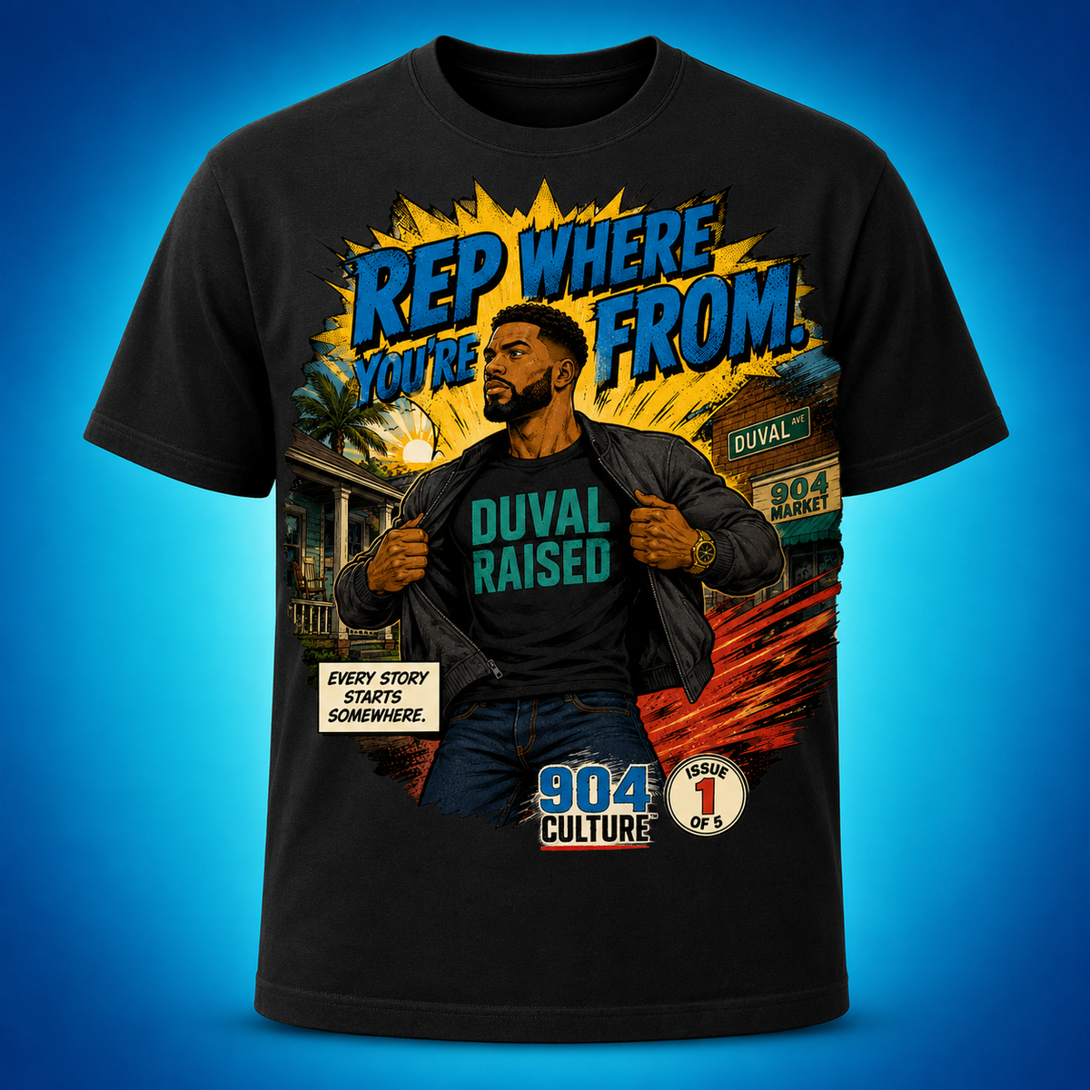 Rep Where You’re From Graphic Tee — 904 Culture Comics Issue 1