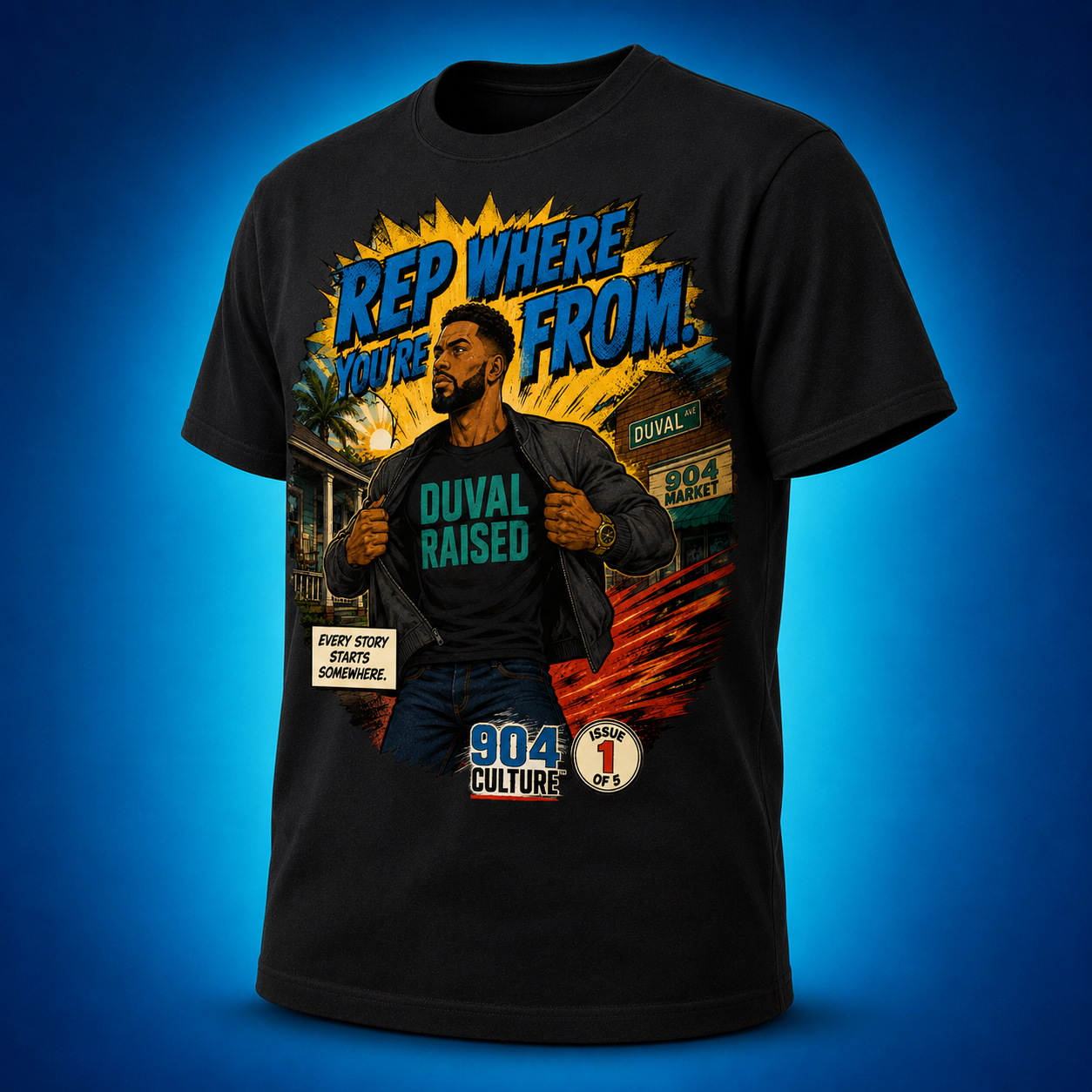 Rep Where You’re From Graphic Tee — 904 Culture Comics Issue 1