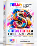 Stitch, Textile & Fiber Art Pack — TeeJay DidIt™ AI Creative Library — TeeJayDidItAI.com